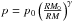 \hbox{$p = p_0\left(\frac{RM_0}{RM}\right)^\gamma$}