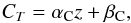 \begin{equation} C_T = \alpha_{\rm C} z+\beta_{\rm C}, \end{equation}