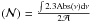 \hbox{${\cal(N)} = \frac{\int 2.3 {\rm Abs}(\nu){\rm d}\nu}{2{\cal{A}}}$}