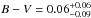 \hbox{$B-V=0.06^{+0.06}_{-0.09}$}