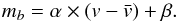 \appendix \setcounter{section}{2} \begin{eqnarray} m_b = \alpha \times (v - \bar{v}) + \beta . \label{eqn:linear_model} \end{eqnarray}