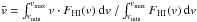 \hbox{$\bar{v} = \int_{v_{\rm min}}^{v_{\rm max}} v \cdot F_{\rm HI}(v) \: {\rm d}v \; / \int_{v_{\rm min}}^{v_{\rm max}} F_{\rm HI}(v) \: {\rm d}v$}
