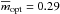 \hbox{$\overline{m}_{\rm{opt}} = 0.29$}