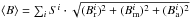 \hbox{$\langle B \rangle= \sum_i S^i \cdot \sqrt{(B_{\rm r}^i)^2+(B_{\rm m}^i)^2+(B_{\rm a}^i)^2}$}
