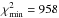 \hbox{$\chi^{2}_\mathrm{min} = 958$}
