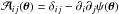 \hbox{$\mathcal{A}_{ij}(\btheta) = \delta_{ij} - \partial_i\partial_j\psi(\btheta)$}