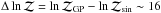 \hbox{$\Delta\ln\mathcal{Z}=\ln\mathcal{Z}_{\rm GP}-\ln\mathcal{Z}_{\rm sin}\sim16$}