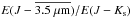 \hbox{$E(J-\overline{3.5~\mu {\rm m}})/E(J-K_{\rm s})$}