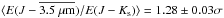 \hbox{$\langle E(J-\overline{3.5 ~\mu {\rm m}})/E(J-K_{\rm s}) \rangle =1.28\pm0.03 \sigma$}