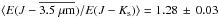 \hbox{$\langle E(J-\overline{3.5~\mu {\rm m}})/E(J-K_{\rm s}) \rangle =1.28\,\pm\,0.03$}