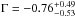 \hbox{$\Gamma=-0.76_{-0.53}^{+0.49}$}
