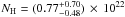 \hbox{$N_{\rm H}=(0.77_{-0.48}^{+0.70}) \,\times \,10 ^{22}$}