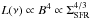 \hbox{$L(\nu)\propto B^4\propto \Sigma_{\rm SFR}^{4/3}$}