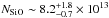 \hbox{$N_{\rm SiO} \sim 8.2^{+1.8}_{-0.7} \times 10^{13}$}