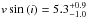 \hbox{$v\sin\,(i) = 5.3^{+0.9}_{-1.0} $}