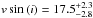 \hbox{$v\sin\,(i)=17.5^{+2.3}_{-2.8}$}
