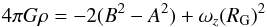 \begin{equation} 4 \pi G \rho = -2 (B^2 - A^2) + \omega_z(R_{\rm G})^2 \end{equation}