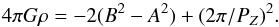 \begin{equation} 4 \pi G \rho = -2 (B^2 - A^2) + (2\pi/P_Z)^2 \label{density} . \end{equation}