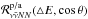 \hbox{$\mathcal{R}_{\nu\bar\nu NN}^{\rm p/a}(\triangle E,\cos\theta)$}