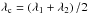 \hbox{$\lambda_{\rm c} = \left(\lambda_1 + \lambda_2 \right)/2$}