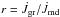 \hbox{$r=\dot{J}_{\rm gr}/\dot{J}_{\rm md}$}