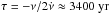 \hbox{$\tau=-\nu/2\dot{\nu}\approx 3400~\rm yr$}