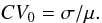 $$CV_0=\sigma/\mu .$$