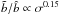 \hbox{$\tilde{b} /\hat{b}\propto \sigma^{0.15} $}