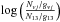 \hbox{$\log\left(\frac{N_{vj}/g_{vj}}{N_{13}/g_{13}}\right)$}