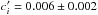 \hbox{$c_i'=0.006 \pm 0.002$}