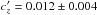 \hbox{$c_z'=0.012 \pm 0.004$}