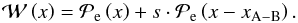 \appendix \setcounter{section}{1} \begin{equation} \mathcal{W}\left(x\right)= \mathcal{P}_{\rm e}\left(x\right)+s\cdot\mathcal{P}_{\rm e}\left(x-x_{\rm A-B}\right) \label{eq:mp} . \end{equation}