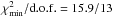 \hbox{$\chi^2_{\mathrm{min}}/\mathrm{d.o.f.}=15.9/13$}