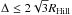 \hbox{$\Delta \leq 2 \sqrt 3 R_{\rm Hill}$}