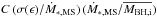 \hbox{$C\,(\sigma (\epsilon)/\dot M_{*,{\rm MS}})\,( \dot M_{*,{\rm MS}}/ \overline {M_{{\rm BH},{\rm i}}})$}