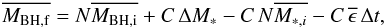 \appendix \setcounter{section}{1} \begin{equation} \overline{M_{{\rm BH},{\rm f}}}=N\overline{ M_{{\rm BH},{\rm i}}}+C\,\Delta M_*-C\,N\overline{M_{*,i}}-C\,\overline{\epsilon}\,\Delta t , \end{equation}