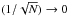 \hbox{$(1{/}\sqrt{N})\rightarrow 0$}