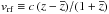 \hbox{$\vrf \equiv c \, (z-\overline{z})/(1+\overline{z})$}