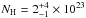\hbox{$N_{\rm H}=2^{+4}_{-1}\times 10^{23}$}