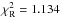 \hbox{$\chi^2_{\rm R} = 1.134$}