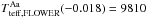 \hbox{$T_{\rm teff, FLOWER}^{\rm Aa}(-0.018) = 9810$}
