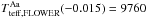 \hbox{$T_{\rm teff, FLOWER}^{\rm Aa}(-0.015) = 9760$}