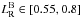 \hbox{$L_{\rm R}^{\rm B} \in \left[0.55, 0.8\right]$}
