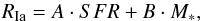 \begin{equation} R_{\rm Ia} = A \cdot SFR + B \cdot M_*, \end{equation}