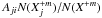\hbox{$A_{ji} N(X^{+m}_j) / N(X^{+m})$}