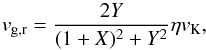 \appendix \setcounter{section}{1} \begin{equation} v_{\rm{g,r}} = \frac{2Y}{(1+X)^2+Y^2} \eta v_{\rm{K}}, \end{equation}
