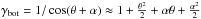 \hbox{$\gamma_{\ml{bot}}=1/\cos(\theta+\alpha) \approx 1+\frac{\theta^2}{2}+\alpha\theta+\frac{\alpha^2}{2}$}