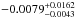 \hbox{$-0.0079^{+0.0162}_{-0.0043}$}