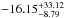 \hbox{$-16.15^{+33.12}_{-8.79}$}