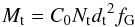 \begin{equation} M_{\rm t}=C_0 {N_{\rm t}} {d_{\rm t}}^2 f_{\rm G} \label{C0 coefficient} \end{equation}